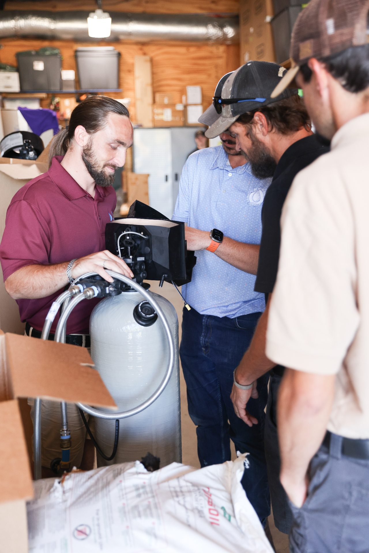 RainSoft technicians training on water treatment equipment